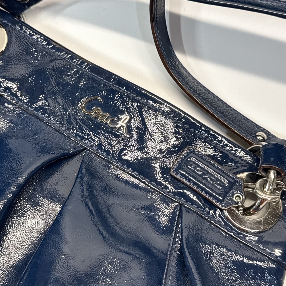 Coach Ashley Crossbody Blue Patent Leather F17953 Shoulder Bag Y2K - Picture 2 of 14